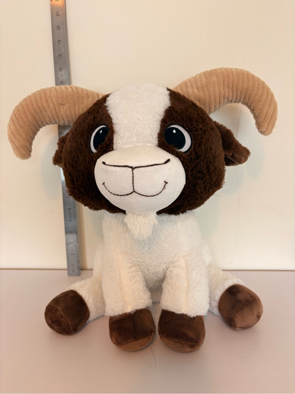 FIESTA Cream Plush Billy Goat Toy